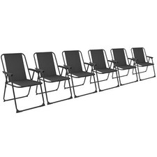 6x Folding Metal Beach Chairs