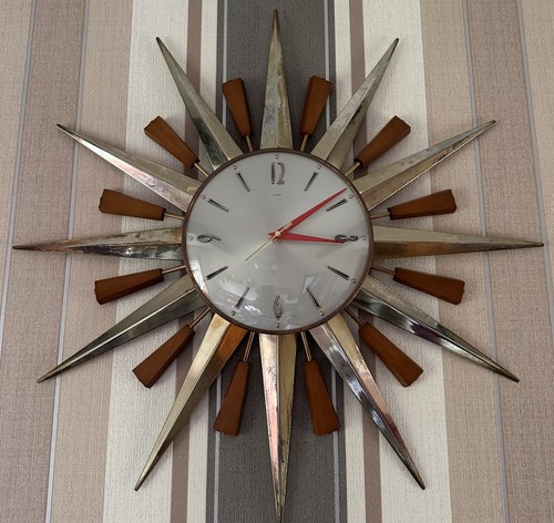 Metamec sunburst clock gold - sunburst,