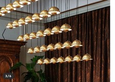 Verner Panton 1968 Gold Brass Pendant Light Fitting Flowerpot VP1