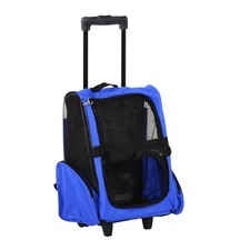 Pet Travel Backpack Bag Cat Puppy Dog Carrier with Trolley and Telescopic Wheel