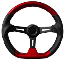 RED D2 DISHED SPORTS STEERING WHEEL 350mm 6x70mm for RENAULT