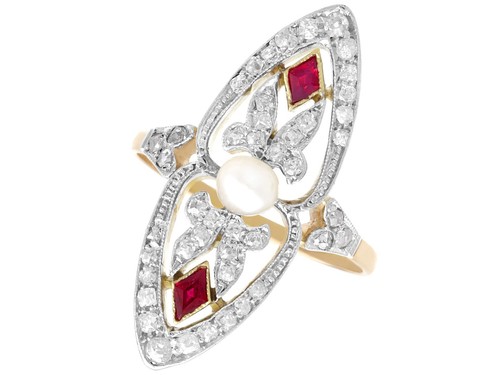 Natural pearl 12ct ruby - pearl, 0.12ct