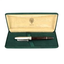 Rare Vintage Gucci Stipula Sterling Silver & Rosewood Ebonite Ballpoint Pen