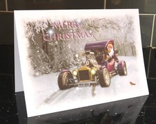 Hot Rod Christmas Card Revenge Ford Model T C-Cab Artisan Unique Digital Car Art