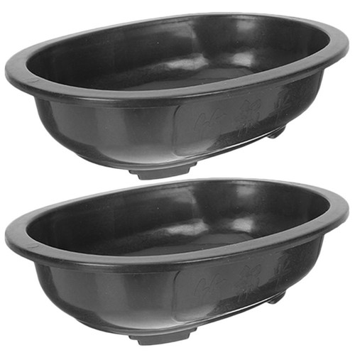 2pcs large oval black plastic - oval,