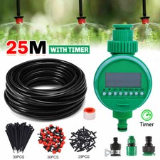82ft Automatic Plant Watering System 25M Irrigation Water Drip Hose & Timer Kit