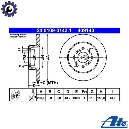 Brake disc 0109 0143 - 2x,