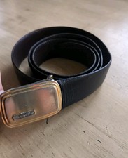 Vintage Christian Dior Belt Black Brown Leather 100cm Unisex 