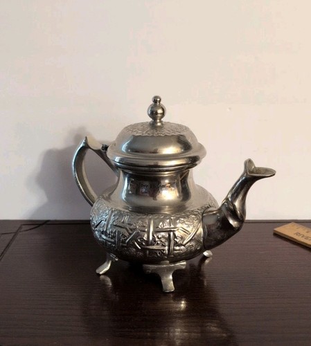 Vintage moroccan silver teapot - moroccan,