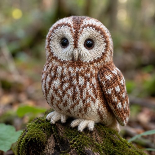 Tawny owl knitting - tawny,