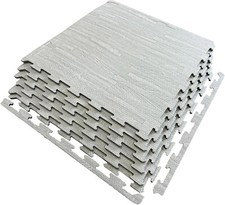 Large Grey Wooden Foam Mat Garage Exercise Yoga Gym Gymnastic Fitness Floor Tile