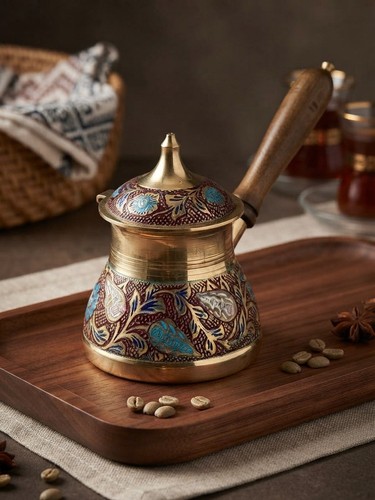 Vintage brass enamel turkish - brass,