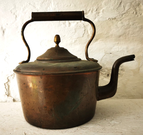 Antique copper kettle - antique,