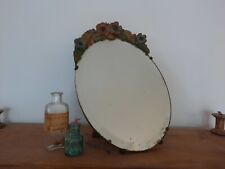 Vintage Barbola Mirror Circa 1920s 1930s art deco floral antique oval bevel edge