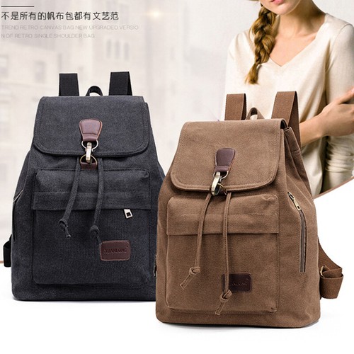Women canvas backpack - women, vintage