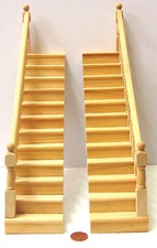 Natural Finish Fixed Bannister Rail Tumdee 1:12 Scale Dolls House Stair Case N