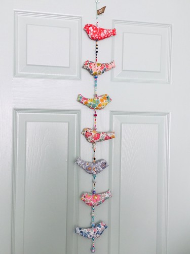 Liberty fabric bird and bead - fabric,