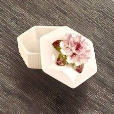 Aynsley Fine Bone China Small Trinket Box Floral Lid England Hand Painted