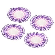 4Pcs Lace Bouquet Collar DIY Decoration Bridal Bouquet Holder for Wedding Purple