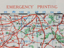 WW2 Allied map (EMERGENCY PRINTING) BATTLE of AACHEN and PUSH to the RIVER RHINE