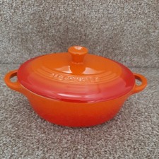 Le Creuset Oval Mini Casserole  Dish. Orange. 0.3 litre.  Stoneware. Perfect.