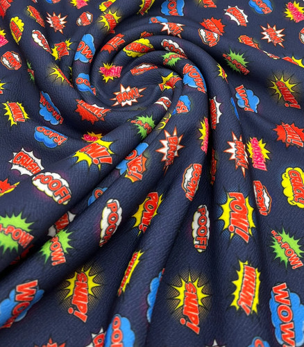 Navy comic print liverpool - print,