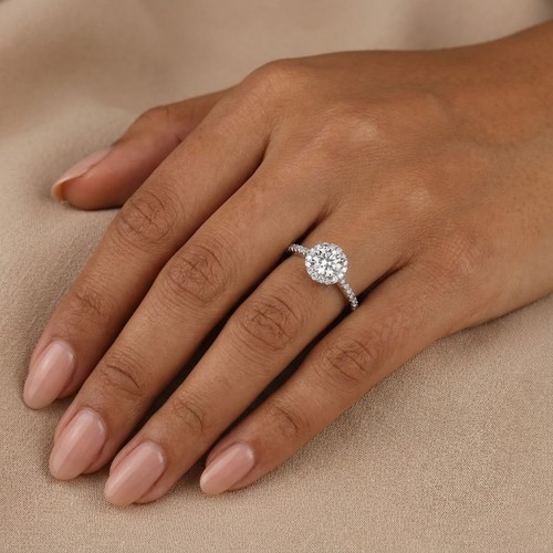 Halo side stone engagement - stone,