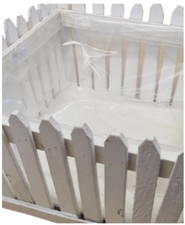 x8 Small White Picket Fence Flower Planter - 13cm x 24cm