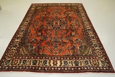 Large Vintage Handmade Oriental Rug Red Medallion Wool Carpet 300 X 206 Cm