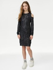 Marks & Spencer Girls Grey Cotton Knee length Bodycon Girls Dress - M&S