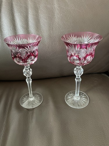 Pair vintage cut crystal - pair,
