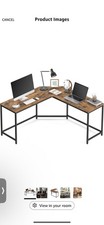 Wooden Style Corner Desk With Metal Legs