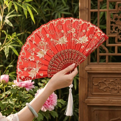 Vintage style folding fan - folding,
