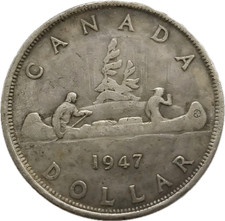 1947 Canadian Dollar – George VI Canoe Voyage Tribute (Restrike)