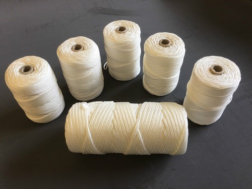 White nylon braided cord - white,