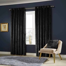 Velvet Blackout Curtains Thermal Ready Made Eyelet Ring Energy Saving Tie Backs