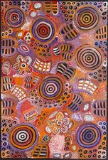 Dulcie Long Pula.  Authentic Aboriginal Art. Incl, COA, Photo's.size 90cm x 60cm