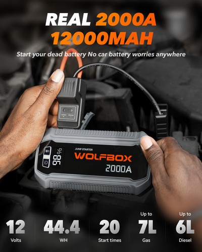 Wolfbox 2000a car jump - jump, starter