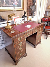 A Stunning Renovated, Exceptionally Detailed, Antique Georgian Pedestal Desk