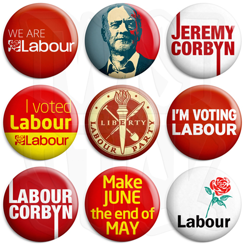 Vote labour party badge 25mm - vote,