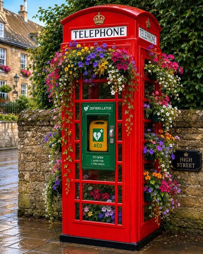Telephone box refurb - k6, defib