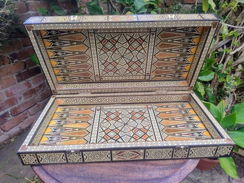 Vintage highly inlaid chess - vintage,