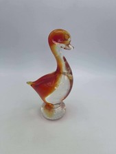 Vintage Red,White & Clear Glass Murano GlassStyle Art Glass Orange 