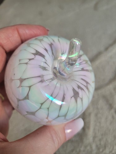 Iridescent heron glass - iridescent, apple