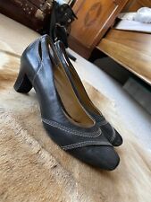K By Clarks Women’s Shoes Size UK 3 Wide Fit Black Leather Kitten Heeled Shoes