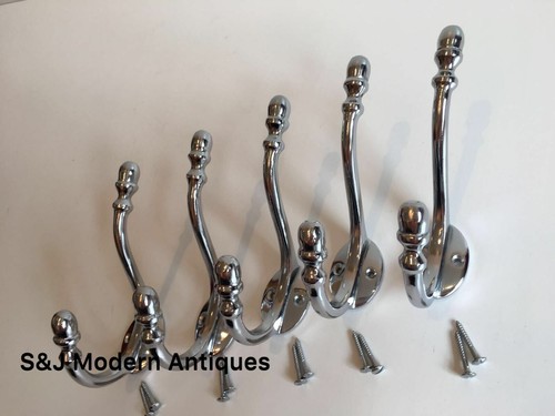 Chrome double coat hook - double, iron