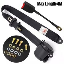 Universal 3 Point Seat Belts Safty Belt 400CM Length Retractable Long Strap UK
