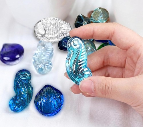 Coloured glass pebbles - glass,