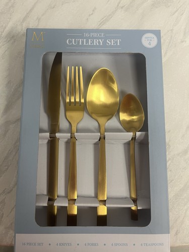 Gold effect cutlery - effect, set