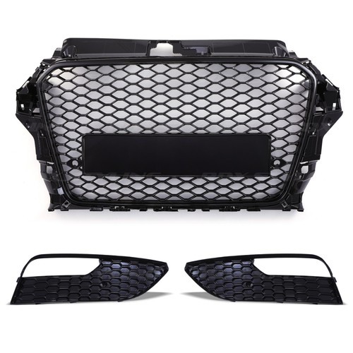 Gloss black badgeless grille - black,